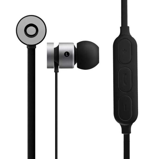 Volkano  VK-1006-SLBK  Mercury Series Magnetic Bluetooth Earphones - Silver/Black - Volkano