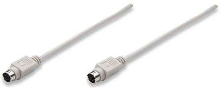 Manhattan  302548  PS/2 Keyboard Cable-Mini-DIN 6M to Mini-DIN 6M, 6 ft, (1,8 m) - Manhattan