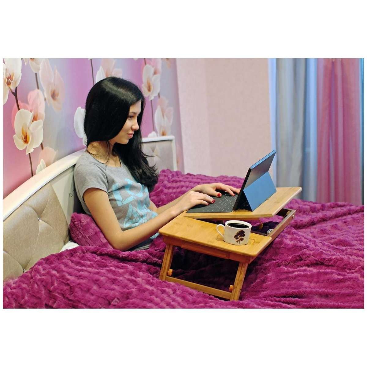 Microworld NBT001 Bamboo Notebook Tray Type II - Microworld