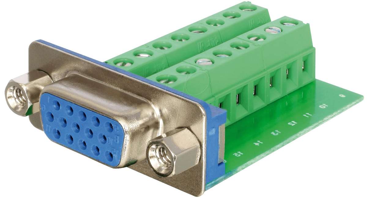 DELOCK ADAP VGA FEMALE - TERM BLOCK 15PIN (65170)