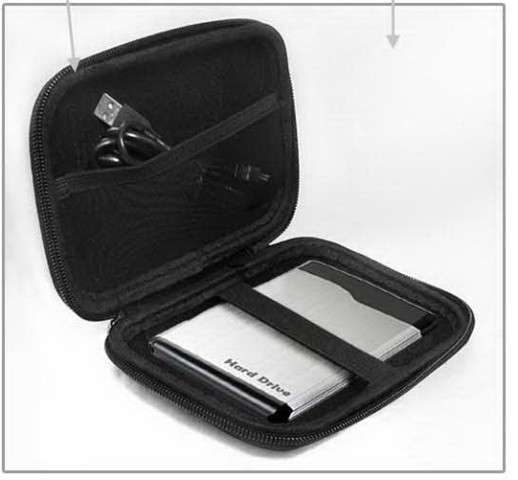 PORTABLE HARD DRIVE CASE - BLACK