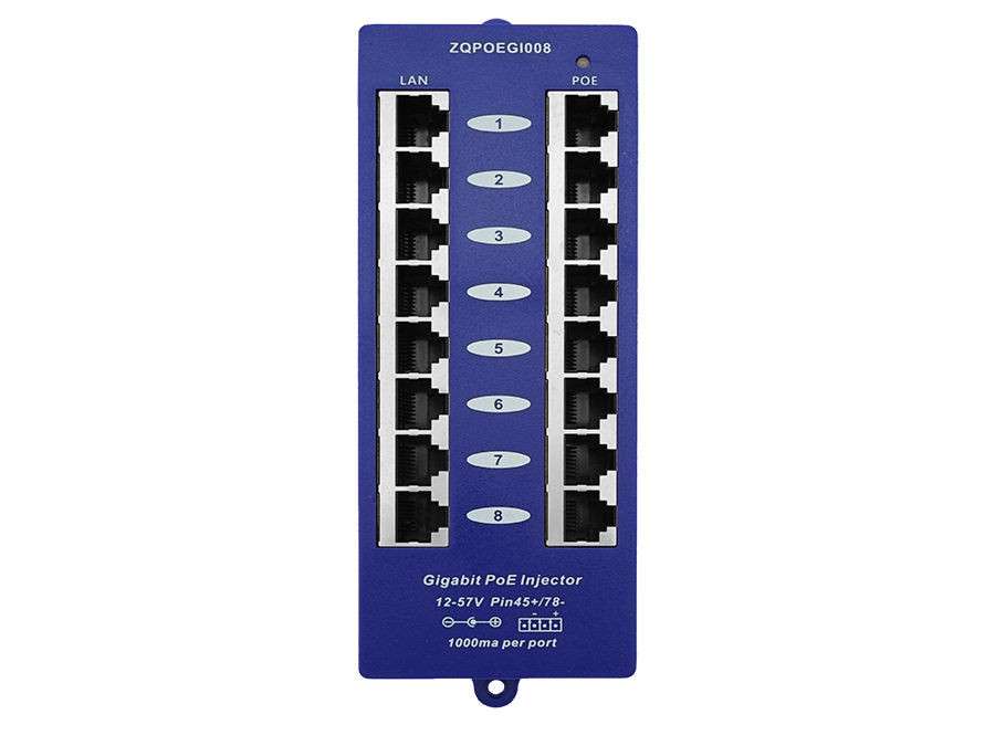 8 Port Gigabit Passive PoE Injector