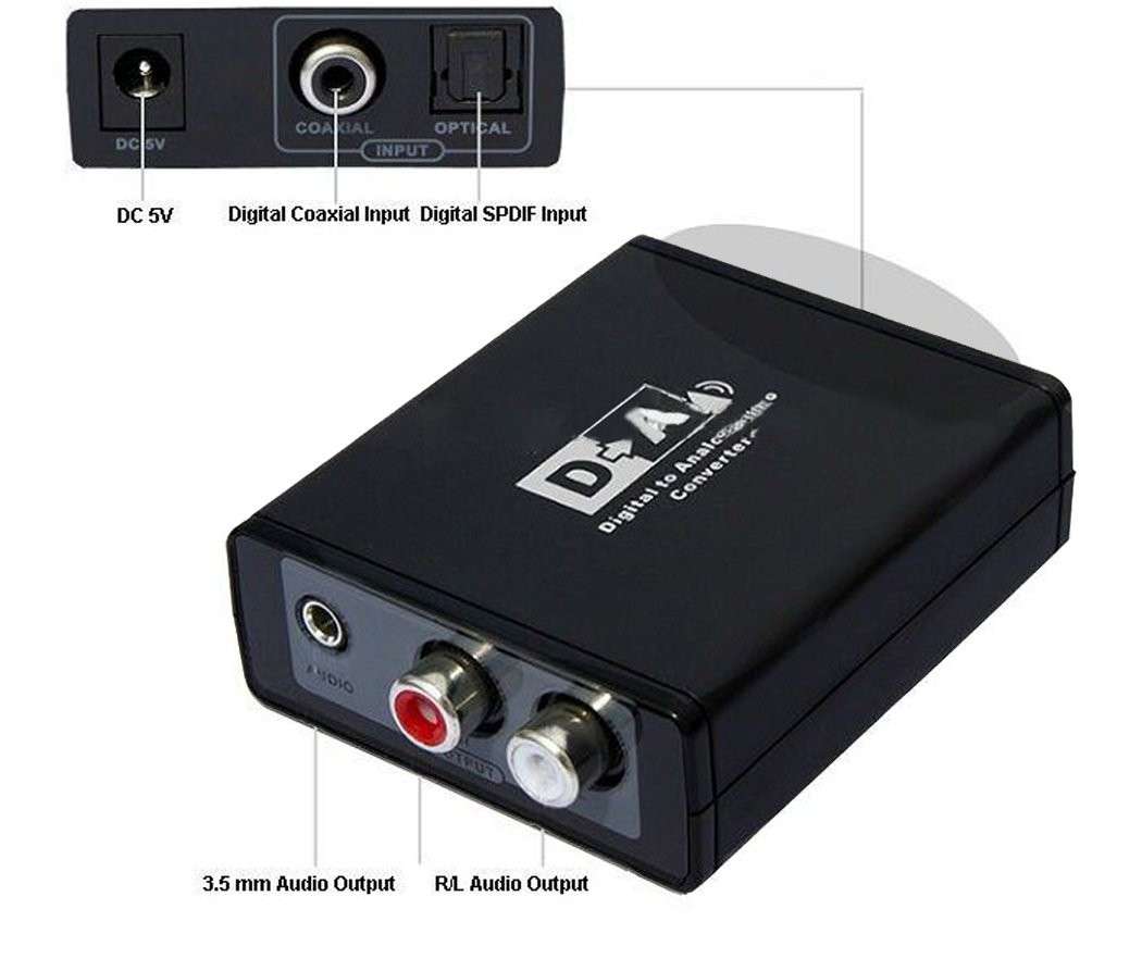 LENKENG SPDIF/TOSLINK - R/L ANALOG AUDIO CONVERTER