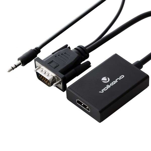 Volkano VK-20046-BK Append Series VGA Male to HDMI Female Converter - Volkano
