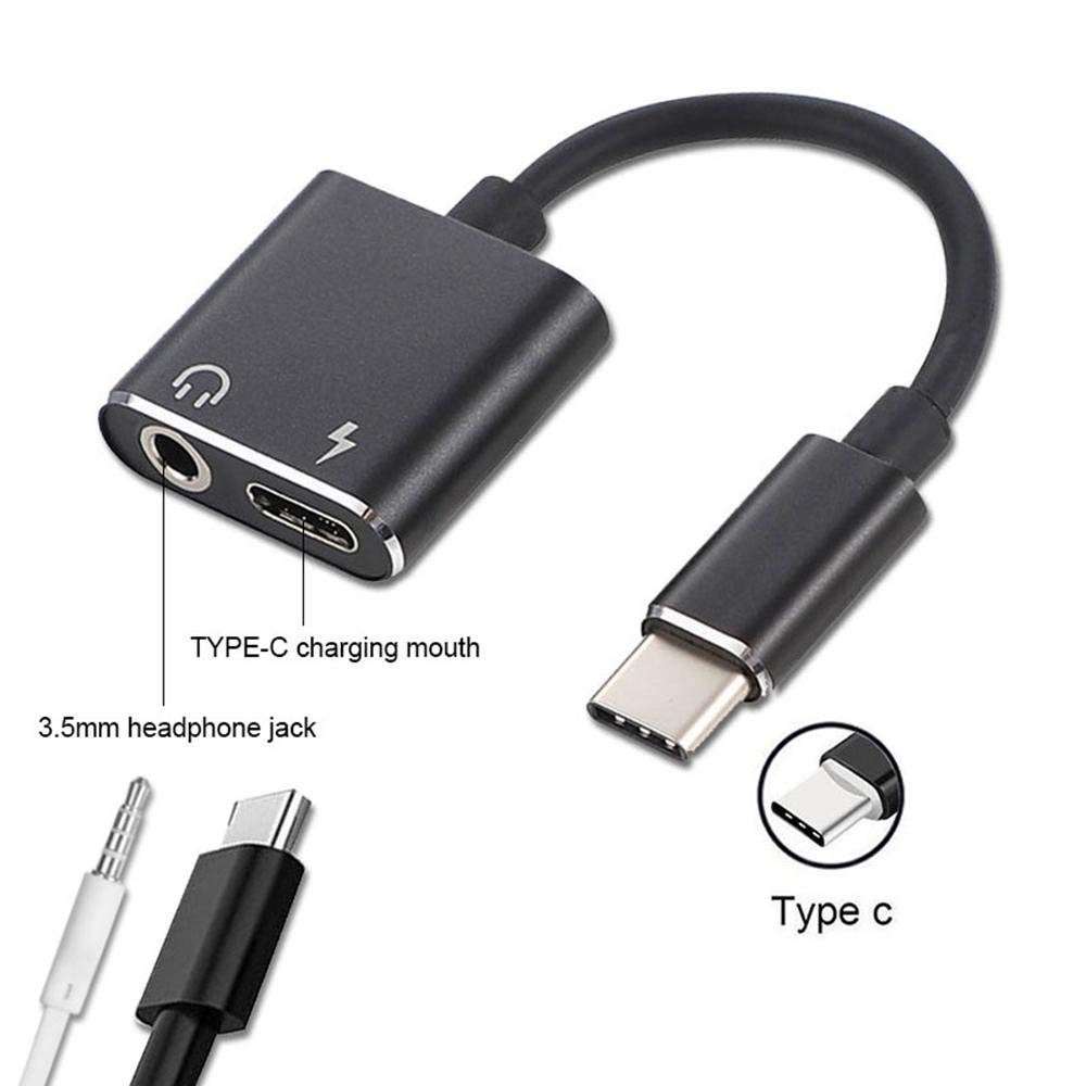 2-in-1 USB Type-C to 3.5mm Audio Jack and USB Type-C Charger - 0.23g