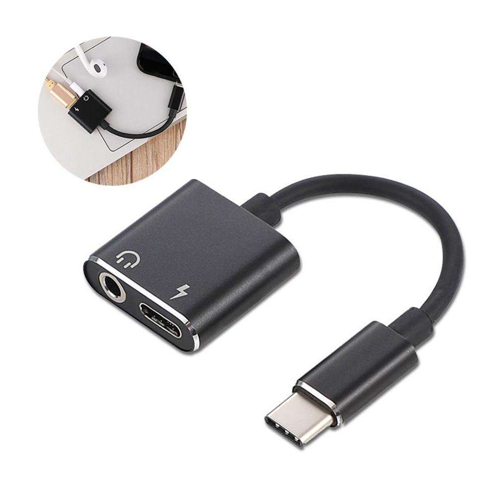2-in-1 USB Type-C to 3.5mm Audio Jack and USB Type-C Charger - 0.23g