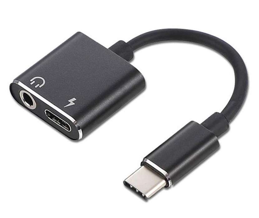 2-in-1 USB Type-C to 3.5mm Audio Jack and USB Type-C Charger - 0.23g