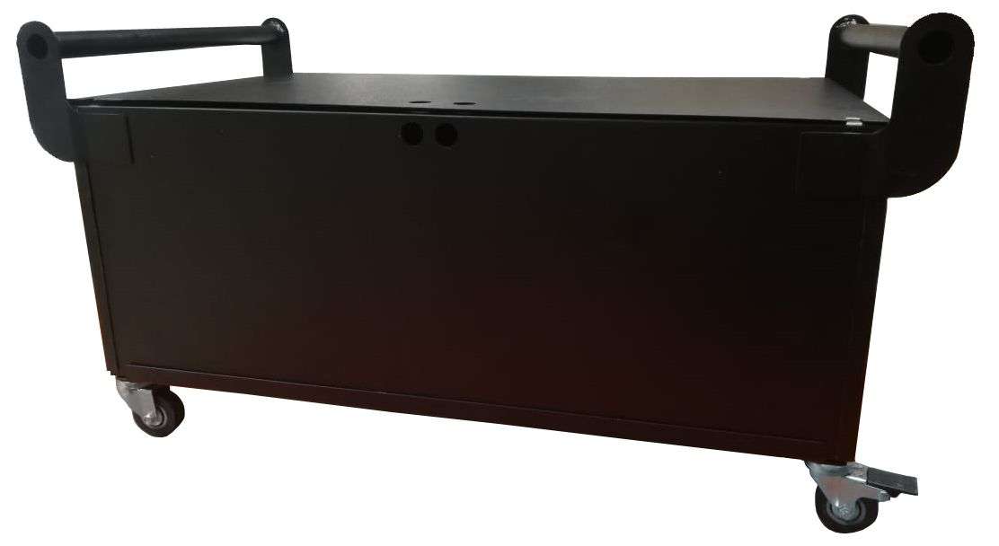 12V Steel Battery Cabinet with wheels - 4x 100ah (quad) batteries