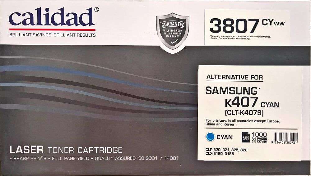 Calidad SAMSUNG Compatible Toner C407 - Cyan