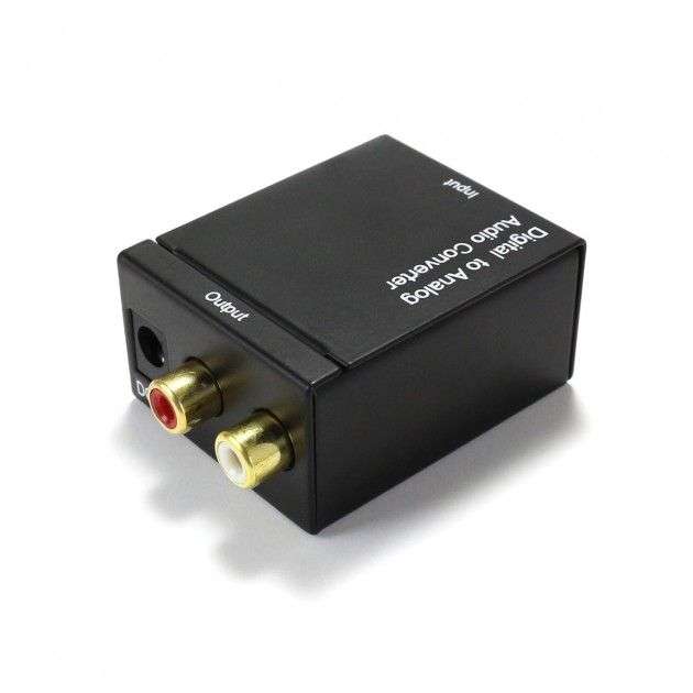 Digital to Analogue Converter - Optical to RCA (Audio L+R) with power supply