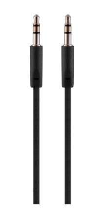 Pro Bass Chain Series Blister Flat Auxiliary Cable- Black