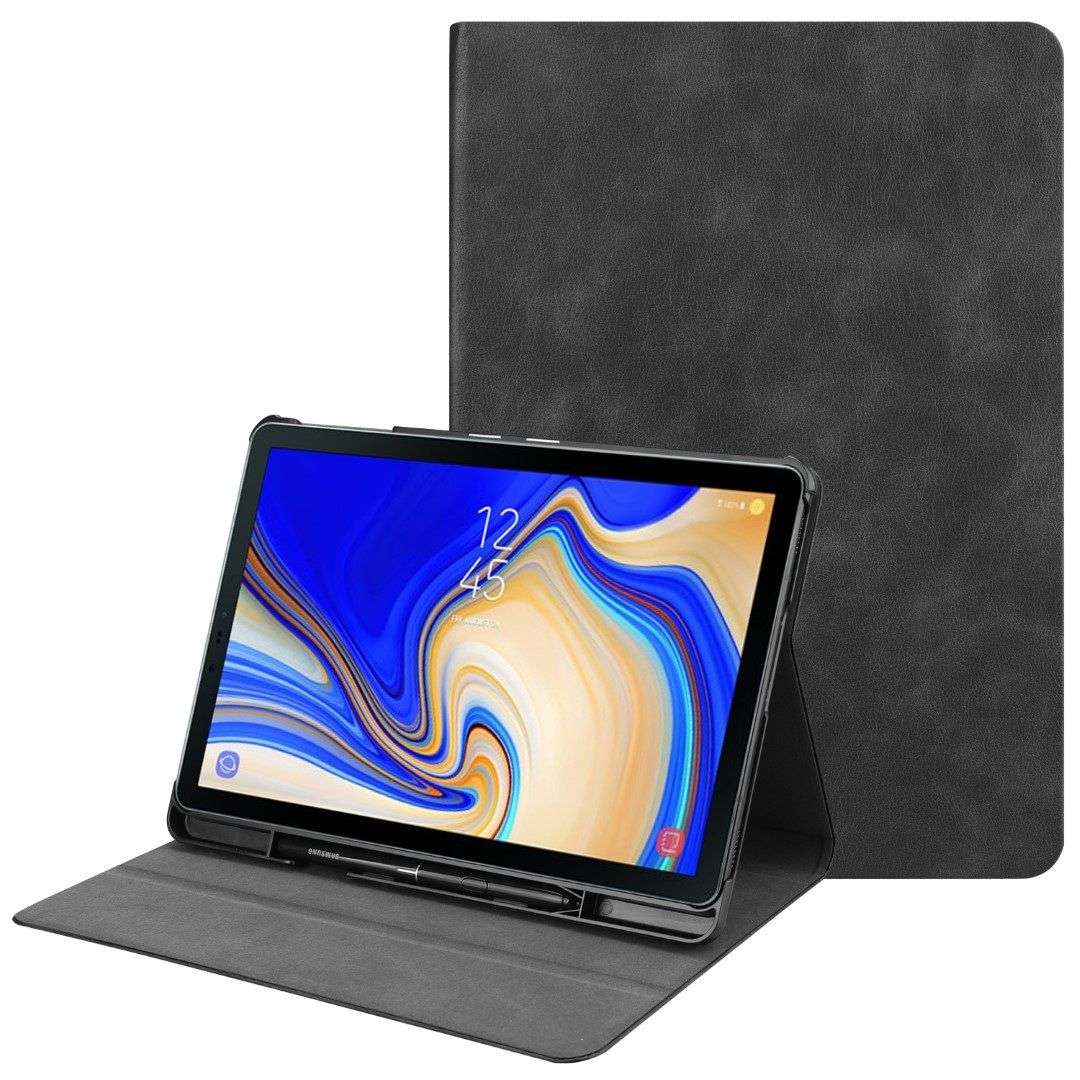 Tuff-Luv Folio Case & Stand (with Pen Slot) for Samsung Galaxy Tab S4 10.5 T830 T835 - Black