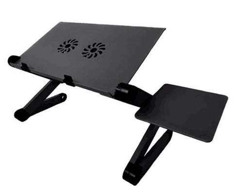 Tuff-Luv Adjustable Portable Laptop Stand with Fan - For Beds etc - Black