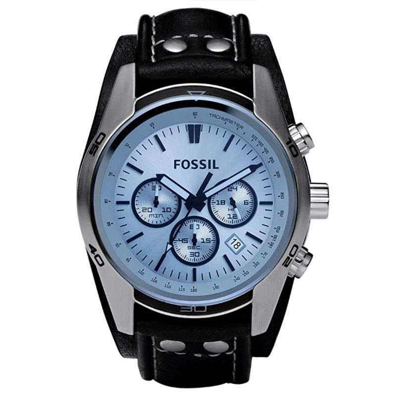 Fossil Men's Coachman Quartz Stainless Steel and Leather Watch - Black