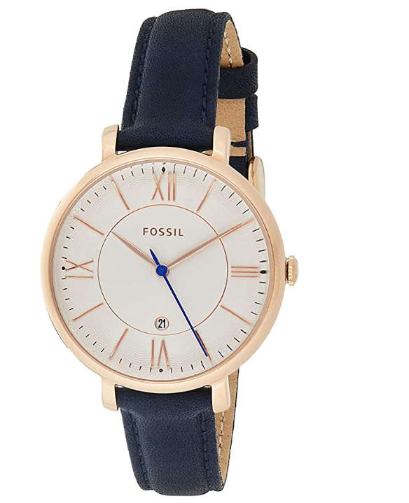 Fossil Women`s Jacqueline Quartz Stainless Steel and Leather Watch - Rose Gold