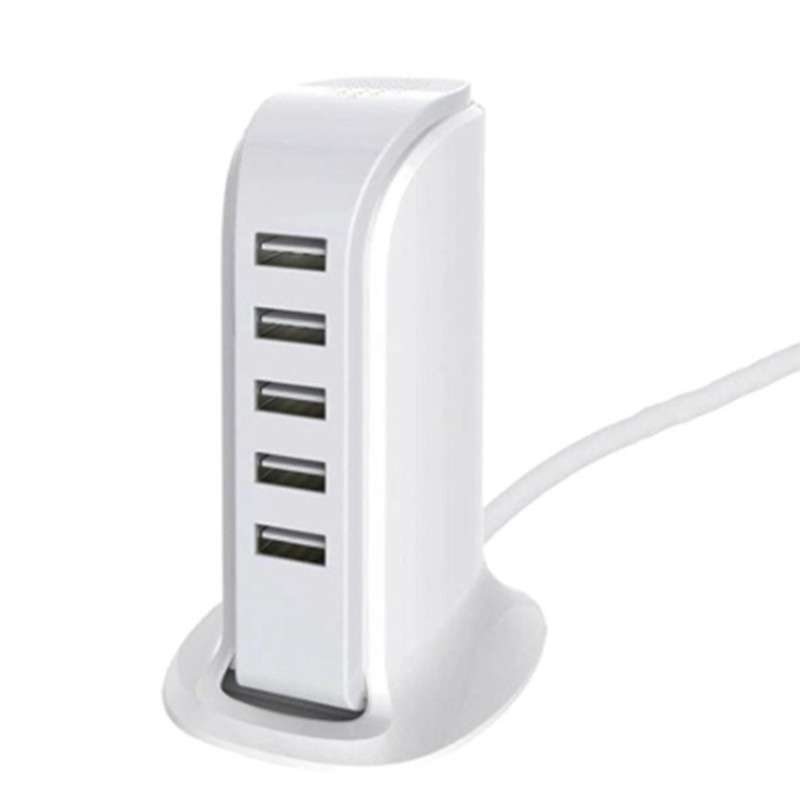 5 Port Universal Multi USB Charger 6A USB Hub (30W) - White