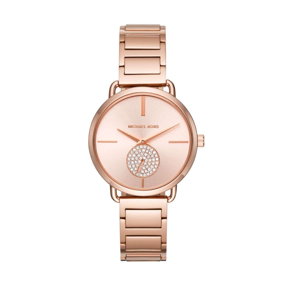 Michael Kors Women's Portia Rose Gold Round Stainless Steel Watch