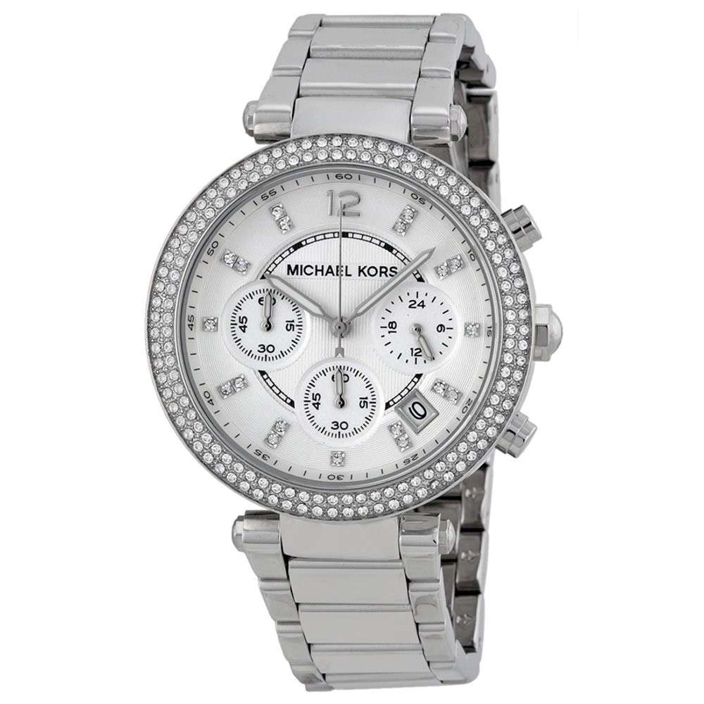 Michael Kors Women`s Parker Silver-Tone Analogue Quartz Watch - Silver Tone