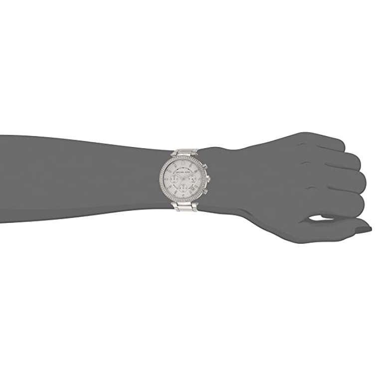 Michael Kors Women`s Parker Silver-Tone Analogue Quartz Watch - Silver Tone