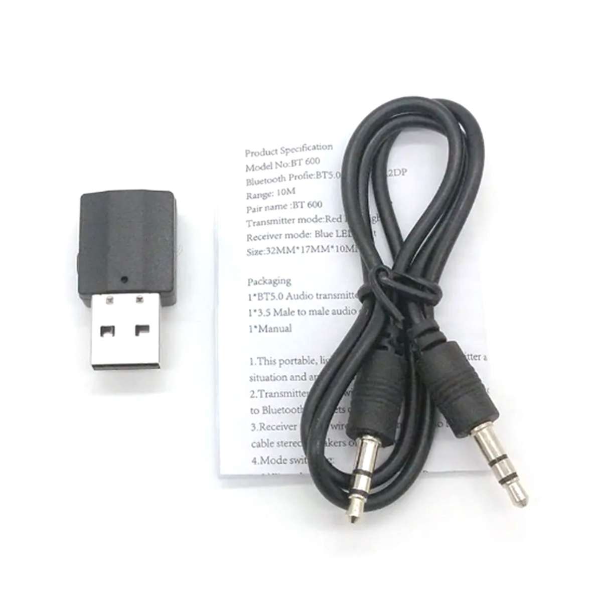 USB Wireless Bluetooth Audio Transmitter Receiver with 3.5mm Aux