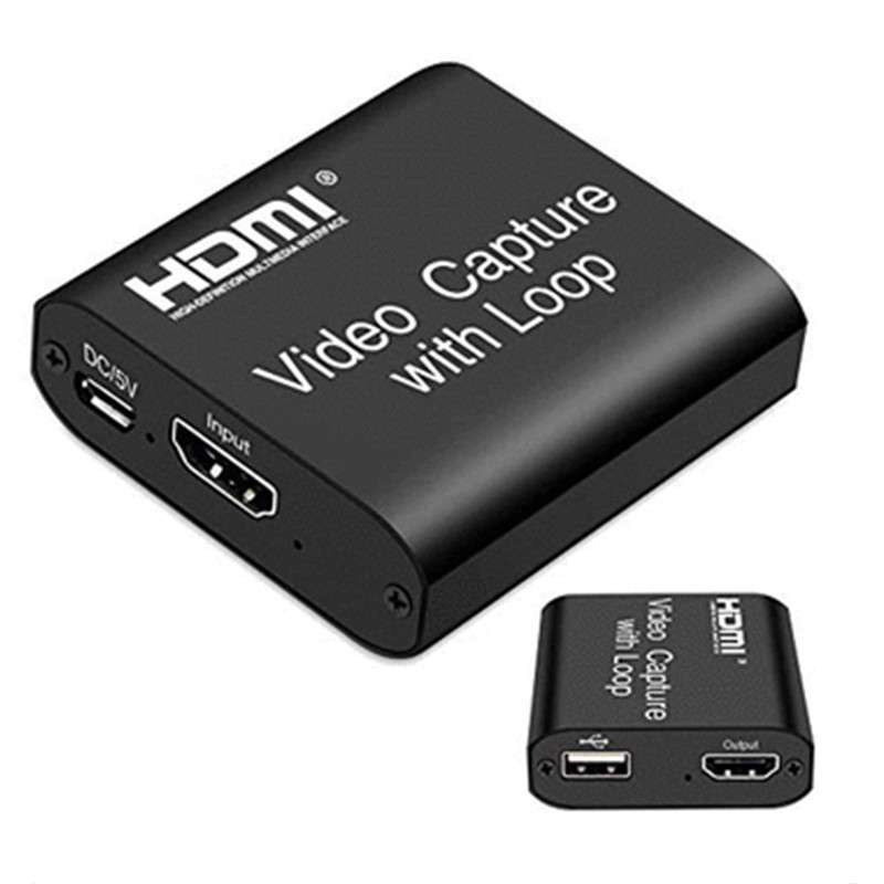 HDMI Video Capture Card with Loop Out USB 2.0 Capture Card for Live Streaming Broadcasting Video Rec