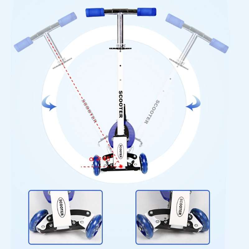 Kids Scooter Foldable and Adjustable - Steel - Royal Blue