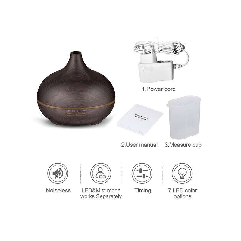 Aromatherapy Diffuser Electric Air Humidifier - Ebony