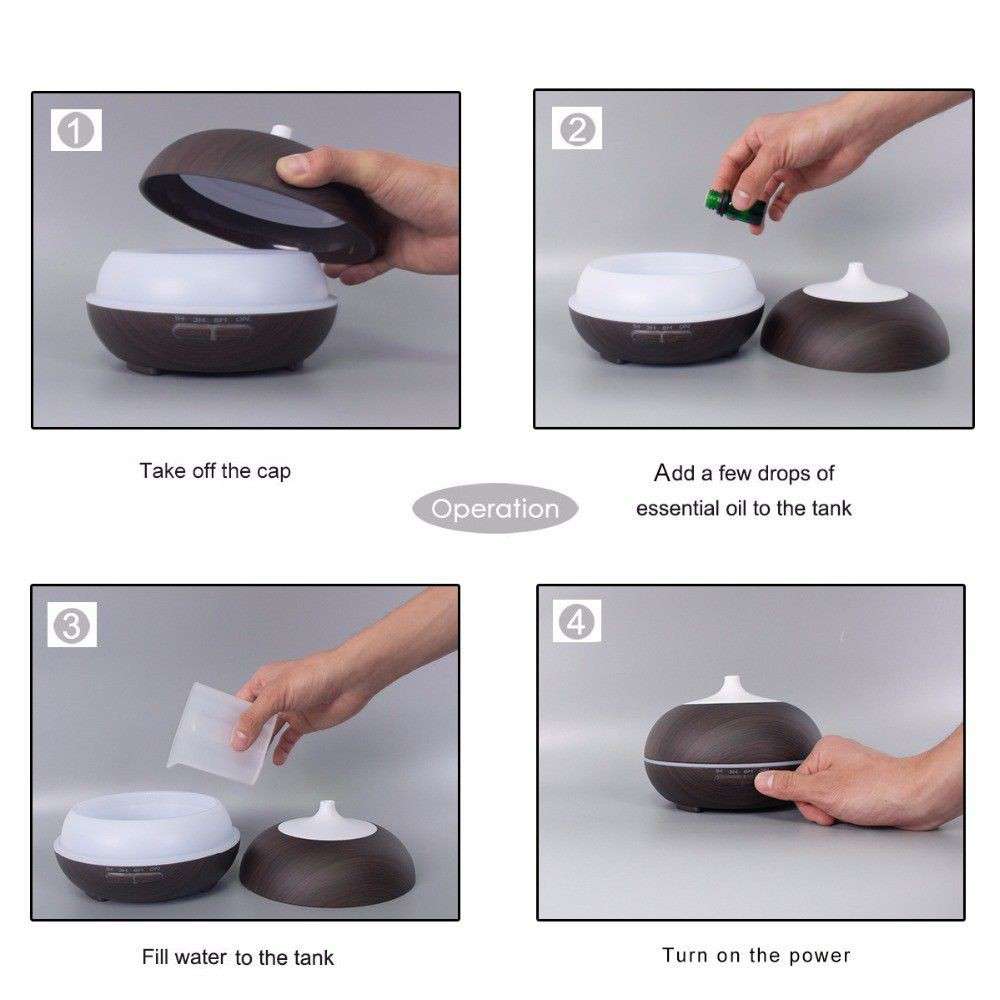 Aromatherapy Diffuser Electric Air Humidifier - Ebony