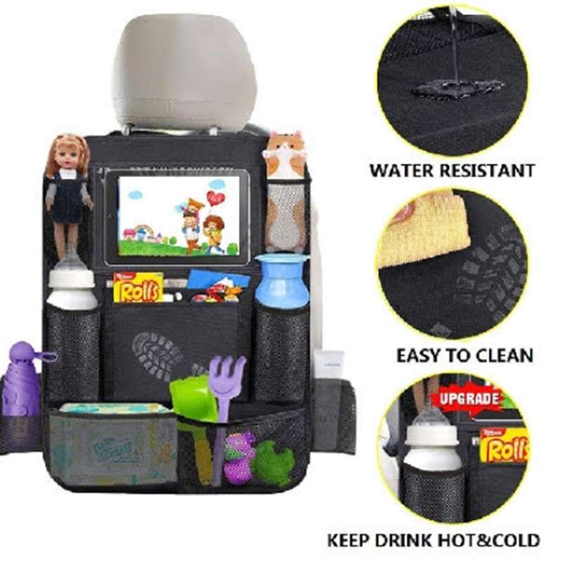 Backseat Car Organizer 8 Storage Pockets with Clear Tablet Holder