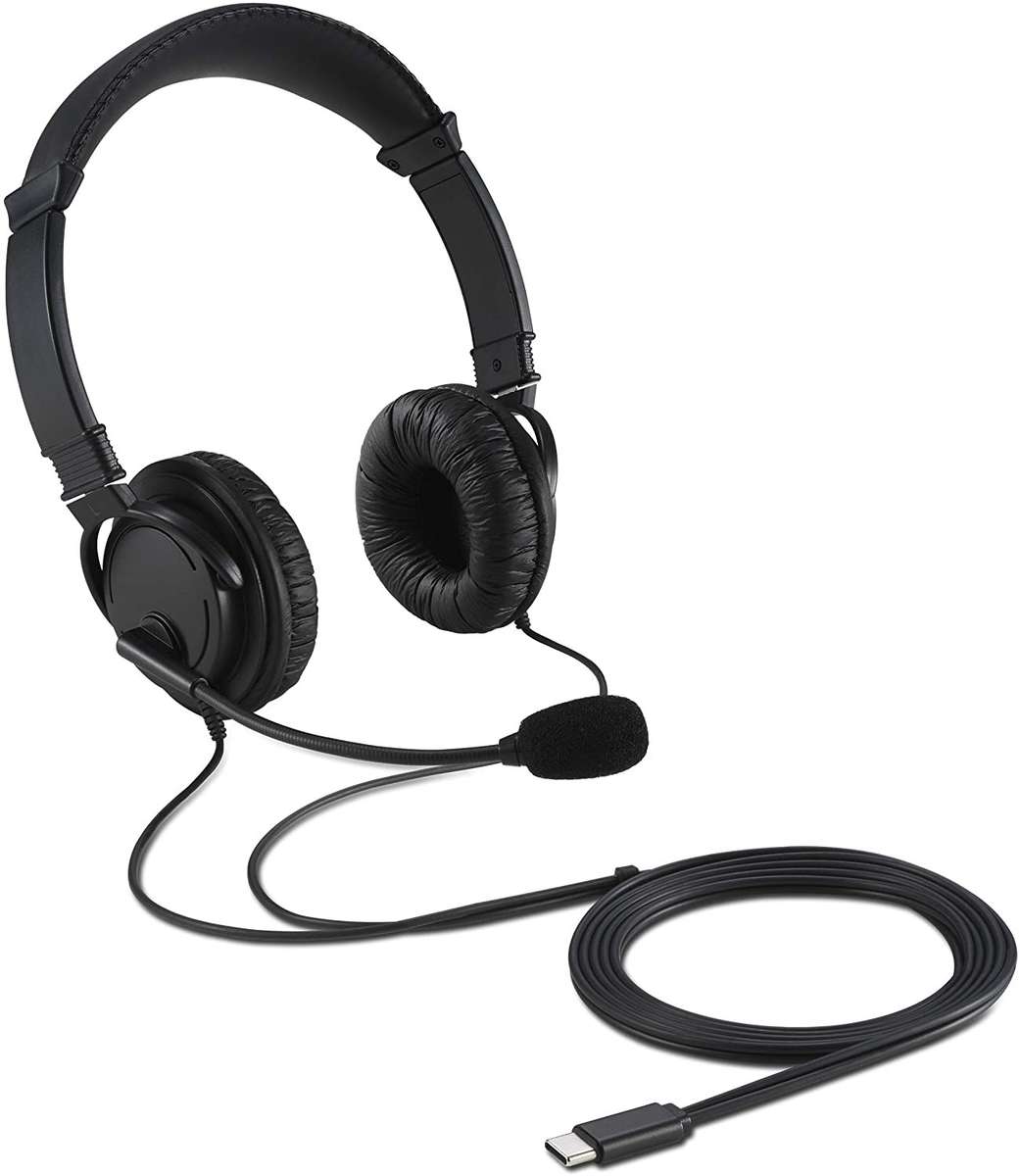 Kensington USB-C Dual Headset Headphones for Call Centre with Microphone - Black