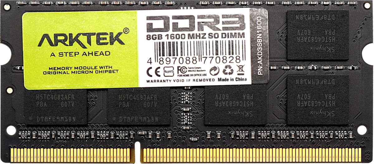 Arktek 8GB SO DIMM DDR3 1600Mhz 1.3v CL11 Laptop Memory