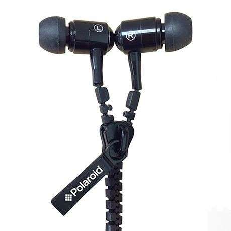 Polaroid Zipper Earphones - Black