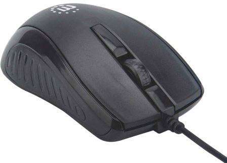 Manhattan Wired USB Optical Mouse  Black