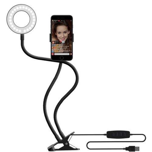 Tuff-Luv Perfect Selfie / Makeup Ring Light with Flexi Gooseneck Phone Holder Stand