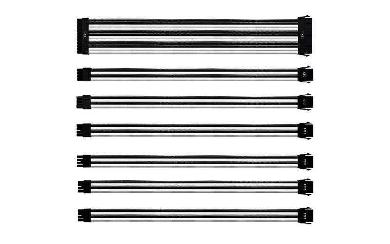 Cooler Master Universal PSU Extension Cable Kit - 30cm - Black and White PVC