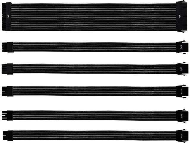 Cooler Master Universal PSU Extension Cable Kit - 30cm - Black PVC