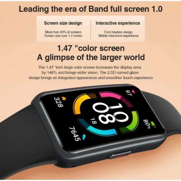 Honor Band 6 Smart Watch Wristband with Blood Oxygen Monitor - Black