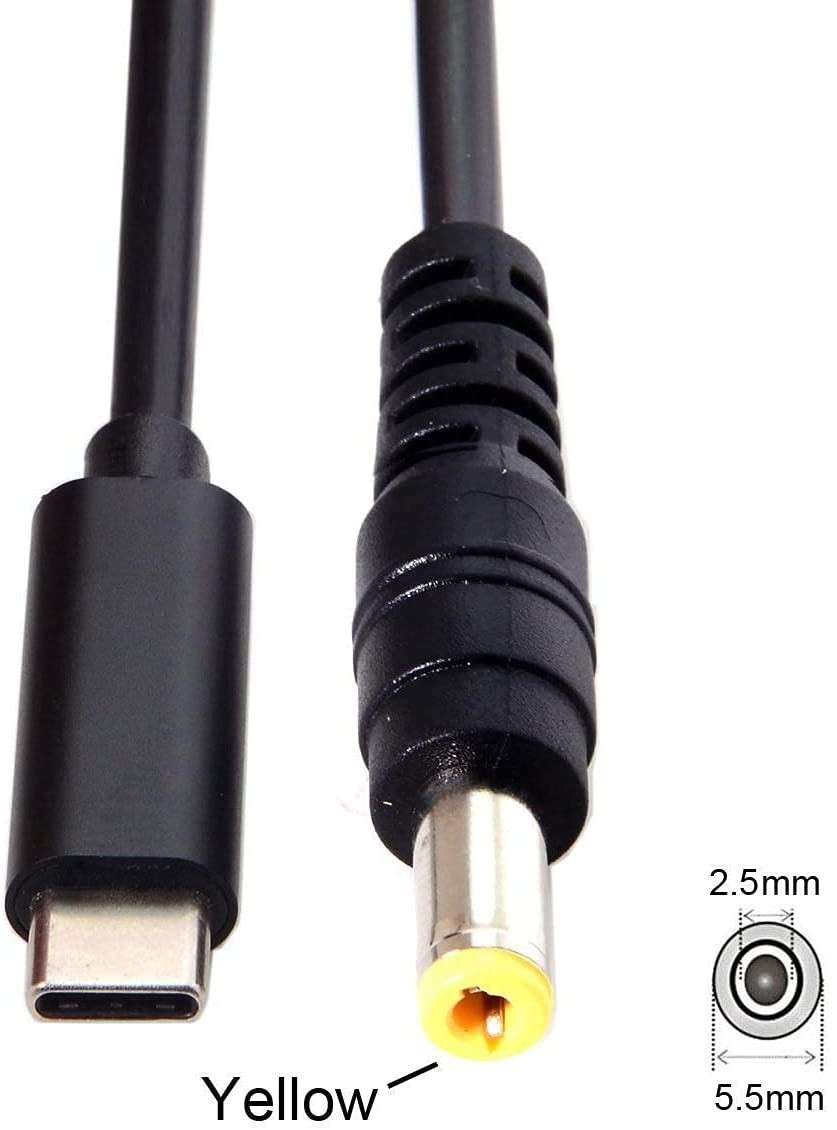 DC 5.5x2.5mm to Type C Adapter Cable