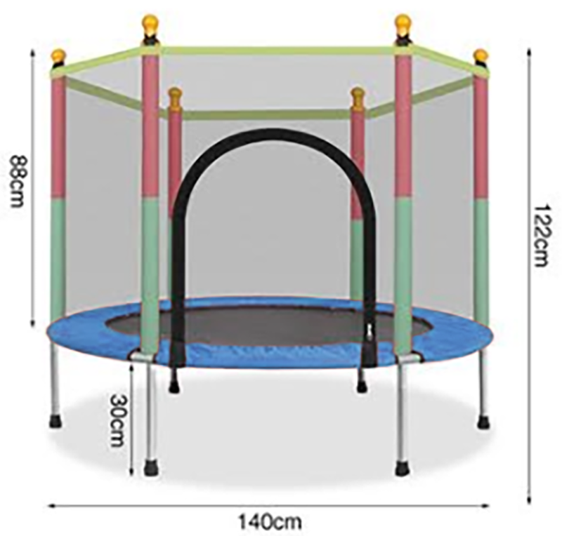 Toddler Kids Trampoline with protection net - Round BLUE