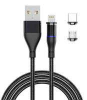 Appacs U118 Round Magnetic Charging Cable - 3 in 1 - Black