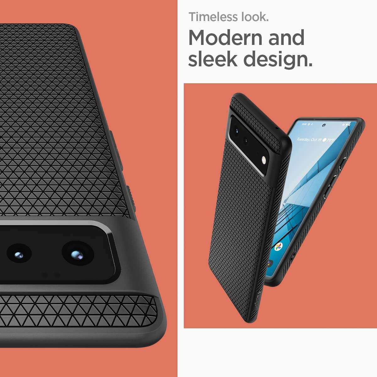 Spigen Liquid Air Armor Designed for Google Pixel 6 Case (2021) - Matte Black