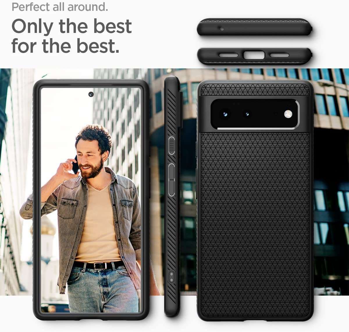 Spigen Liquid Air Armor Designed for Google Pixel 6 Case (2021) - Matte Black