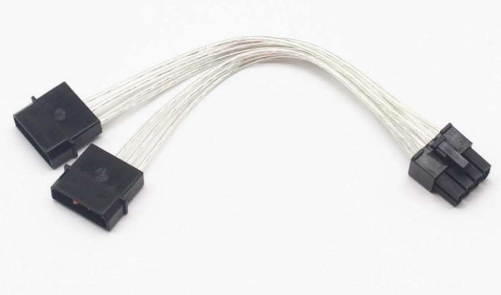 2x Molex 4 pin to 8 pin Power Cable For Graphics Card