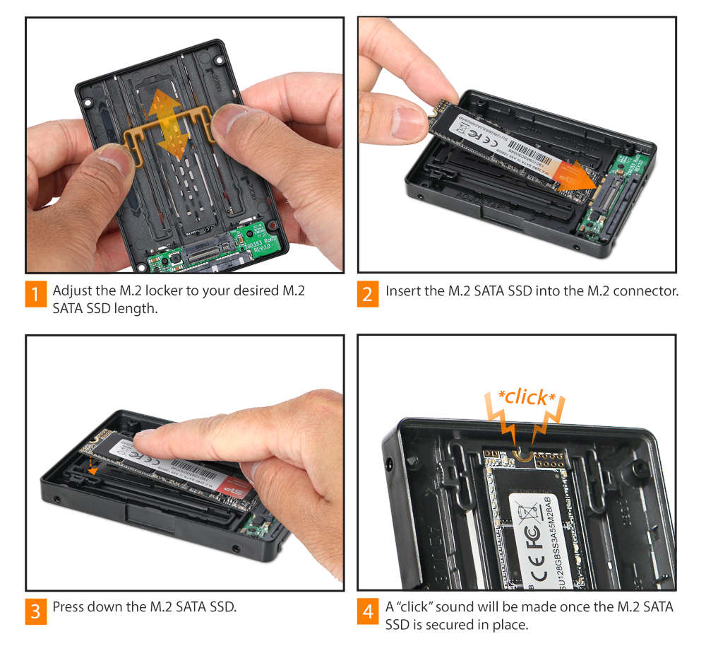 ICY DOCK M.2 SATA SSD to 2.5" SATA SSD Converter Adapter EZConvert MB703M2P-B