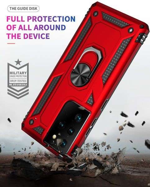 Tuff-Luv Rugged Case and Stand for Samsung Galaxy  S21 Ultra - Red (5055261885359)