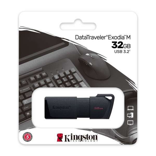 Kingston Technology - 32GB USB 3.2 Gen 1 DataTraveler Exodia M Flash Drive - Black