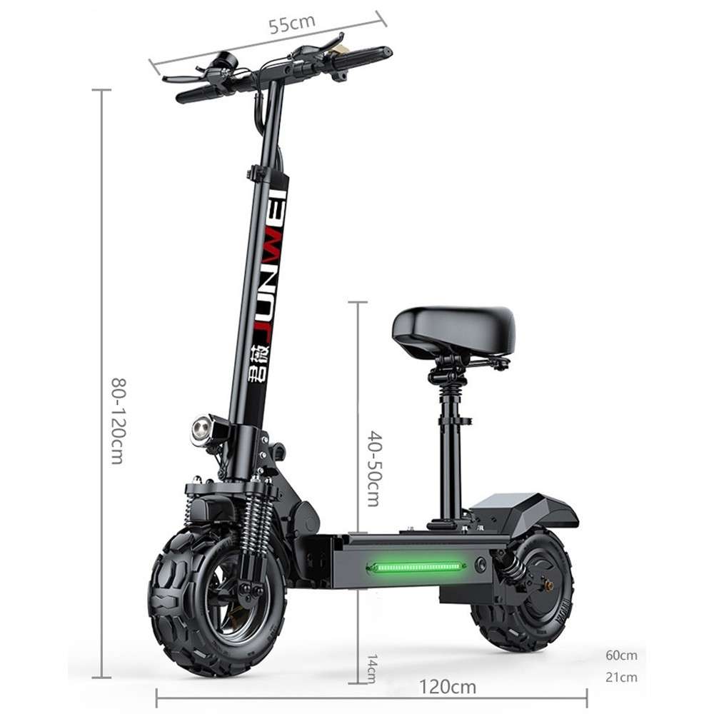 Foldable Electric Scooter - 1600W x 2 Dual Drive Motor 52V/28AH Battery