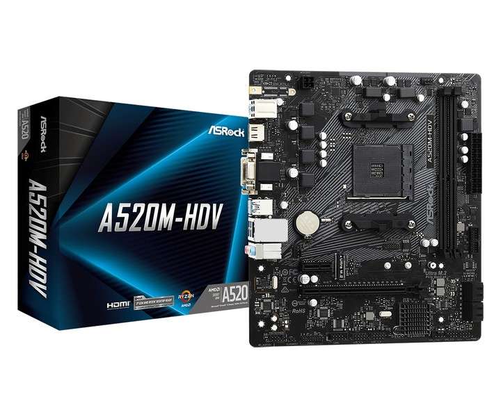 Asrock AMD A520M HDV Socket AM4 Micro ATX Motherboard
