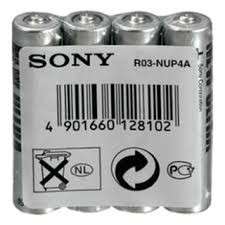 Sony AAA Zinc Batteries 4 Pack