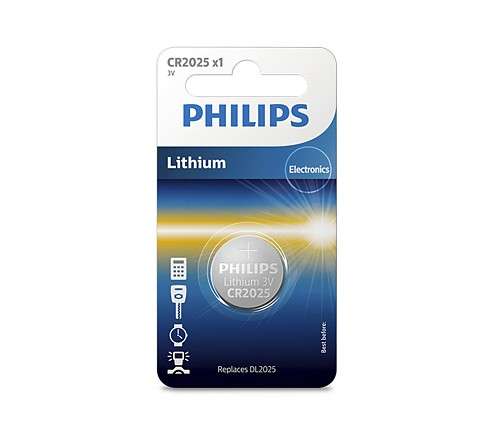 Philips  CR2025/01B  Minicells Battery CR2025 Lithium Sold as Box of 10